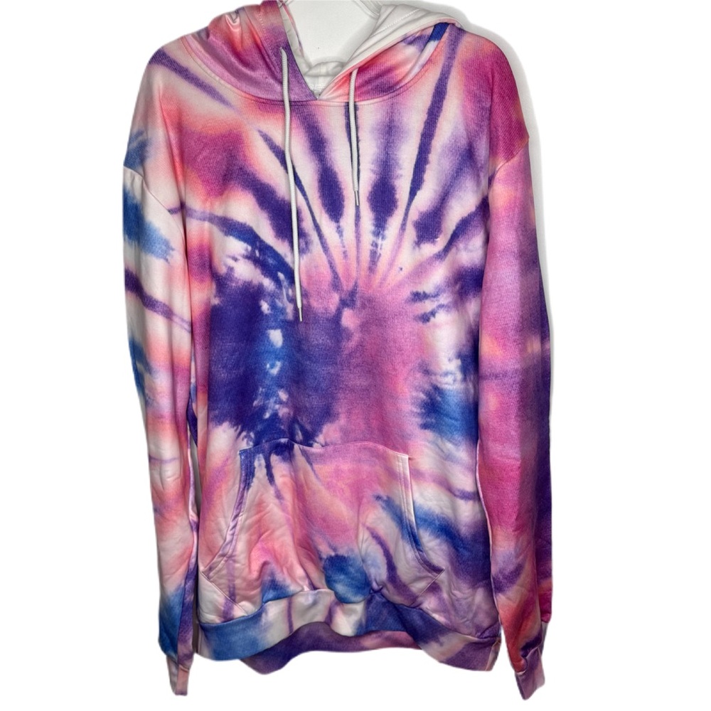 Tie-Dye Hoodie in Pink and Purple 2X